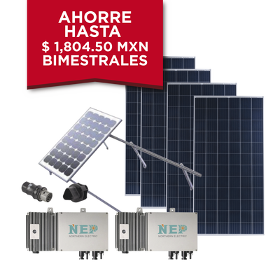 [KIT2BDM600POLI] Kit Solar para Interconexión de 1.1 kW de Potencia, 220 Vca con Micro Inversores y Paneles Policristalinos.